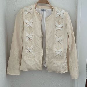 VALENTINO BOUTIQUE Women's Knotted Detail Open Front Cardigan Blazer